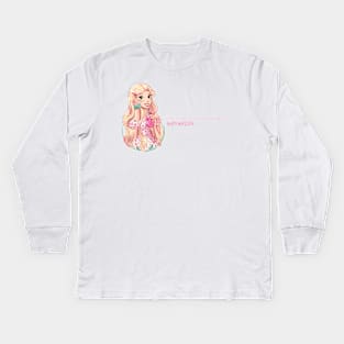 Long Hair with Strawberry Refresher Kids Long Sleeve T-Shirt